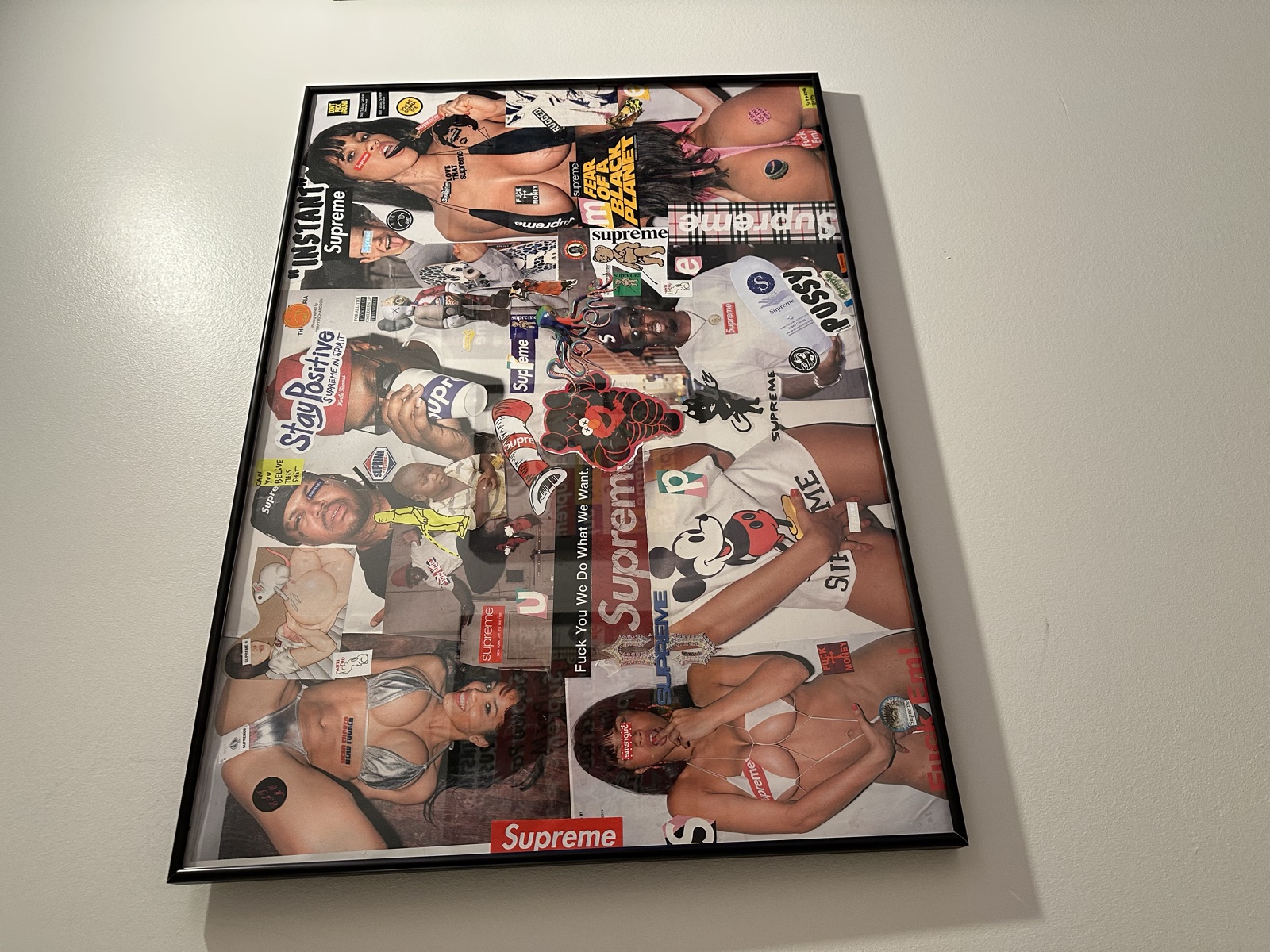 Large framed collage created by Never Miss Out